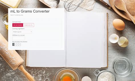 ml  grams grams  ml converter  vickie