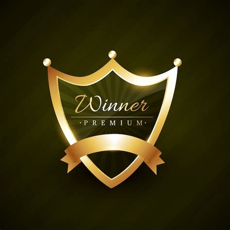 Premium Vector | Winner label badge design with ribbon