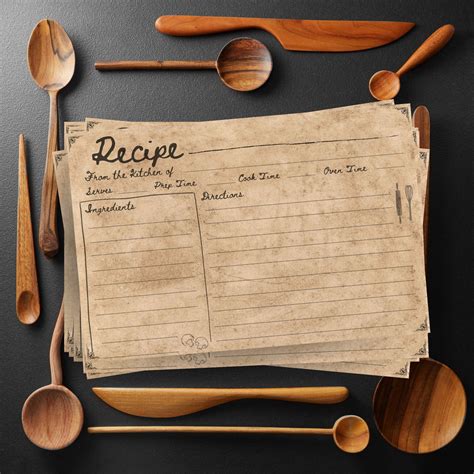 Recipe Card Template Vintage Recipe Cards Vintage Recipe Etsy