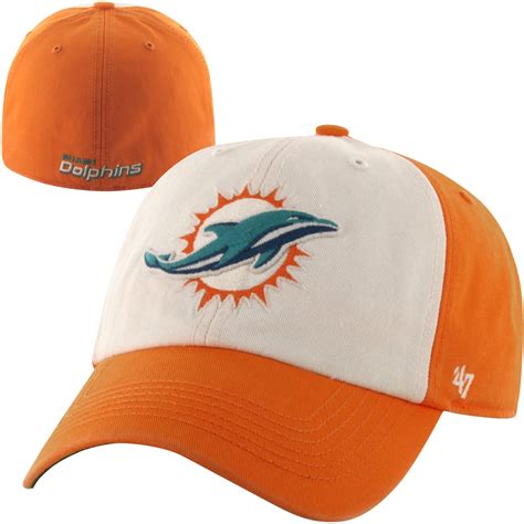 Mens Miami Dolphins '47 Brand Orange/White Classic Freshman Franchise Fitted Hat