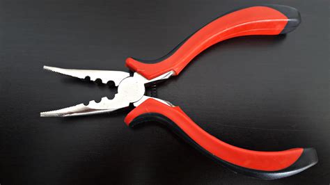 Studio Shot Work Red 4k Scissors Combination Pliers Gray Black