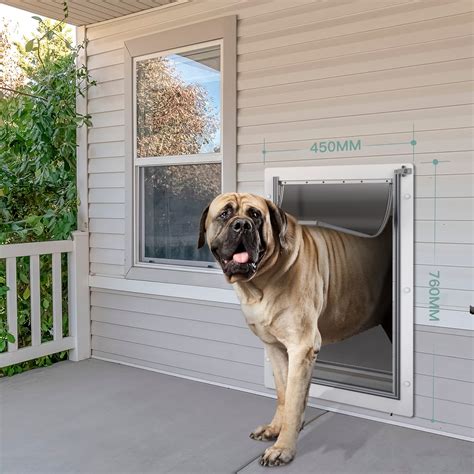 Baboni Pet Door for Wall, Steel Frame and Telescoping Tunnel, Aluminum