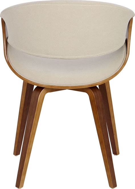 Buy Curvo Mid Century Modern Dining Accent Chair In Walnut And Cream