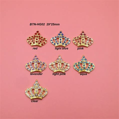 Free Shipping Gold Plating 25 29mm Rhinestone Crown Tiara Flatback Mix