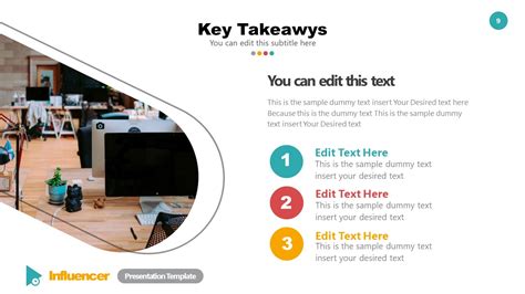 Influencer Template Key Takeaways Slide Slidemodel