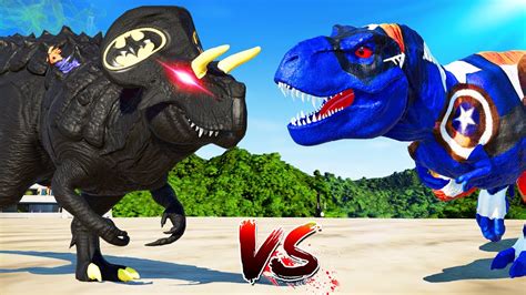 Jurassic World Evolution🌍 The New Batman Ultimasaurus Vs Captain America T Rex Dinosaurs Fight