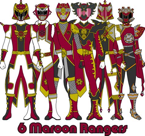 Maroon Rangers Thunderyo Super Sentai By Thunderyo On Deviantart