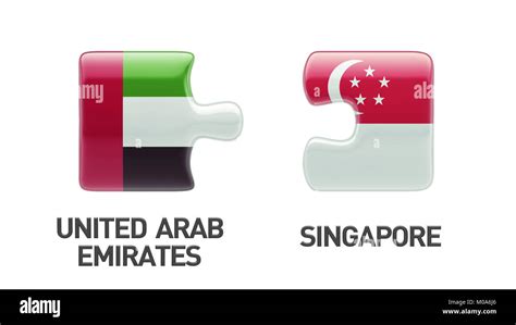 Singapore United Arab Emirates High Resolution Puzzle Concept Stock