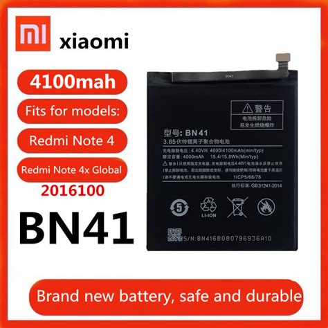 Xiaomi Redmi Note 4 4x Pro Battery Model BN41 Original High Quality