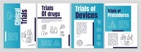 Clinical Trials Types Blue Brochure Template Medical Science Research Leaflet Design With