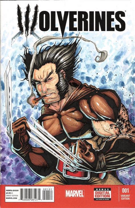 Wolverine Comic Book Sketch Cover Original by Hutch Marvel X-men Universe Logan - Etsy