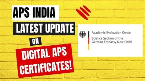 Digital Aps Certificates Introduced By Aps India Detailed Explanation