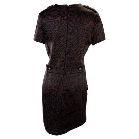 S S 1996 Gianni Versace Couture Black Brown Star Print Medusa Wool