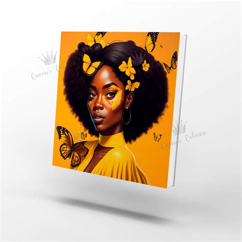 Black Woman Digital Art Yellow Girl Clipart Ai Generated Woman Digital