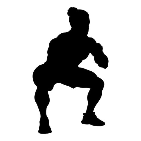 Premium Vector | Lunges squat exercise silhouette on white