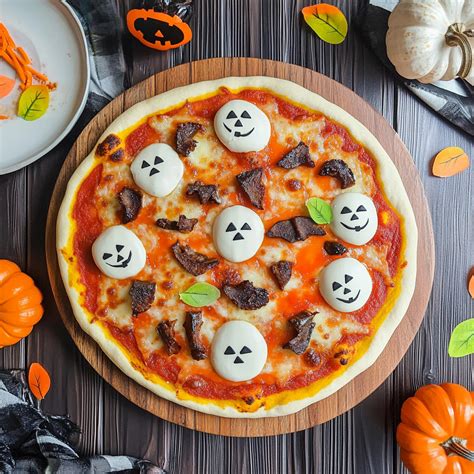 Halloween Pumpkin Pizza - Lizarecipes.com
