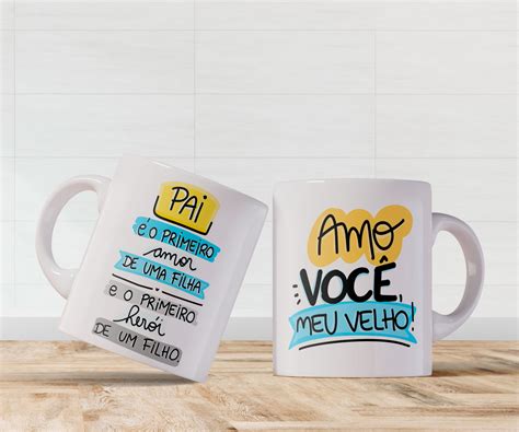 Caneca Pai Primeiro Amor da Filha Primeiro Herói do Filho no Elo7 AT