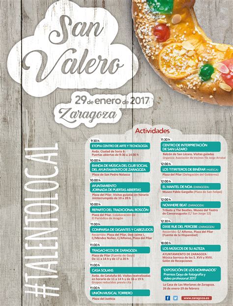 Día de San Valero 2017 Programa de actividades Qué hacer en Zaragoza