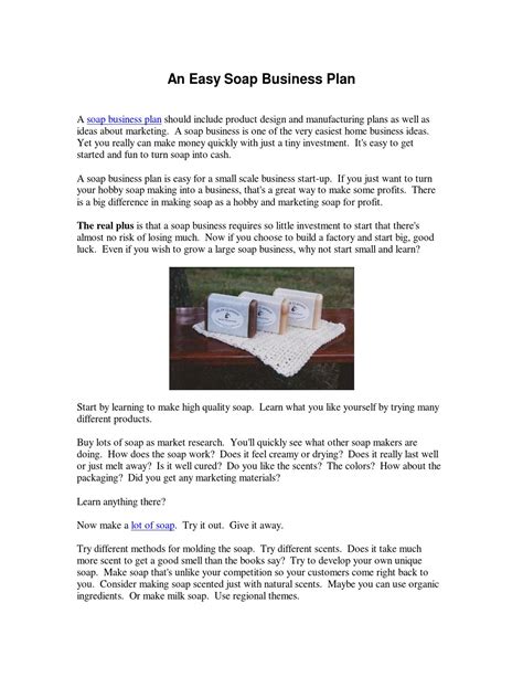 An Easy Soap Business Plan By Soapbizkit Issuu