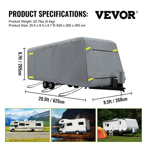 Vevor Rv Cover Rv Trailer Cover Extra Thick Layers Travel