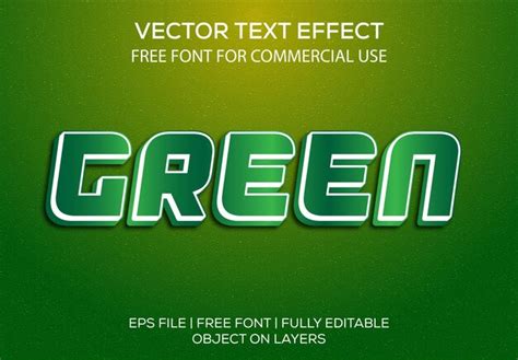 Style D Effets De Texte Modifiables Vectoriels D Vert Cr Atif