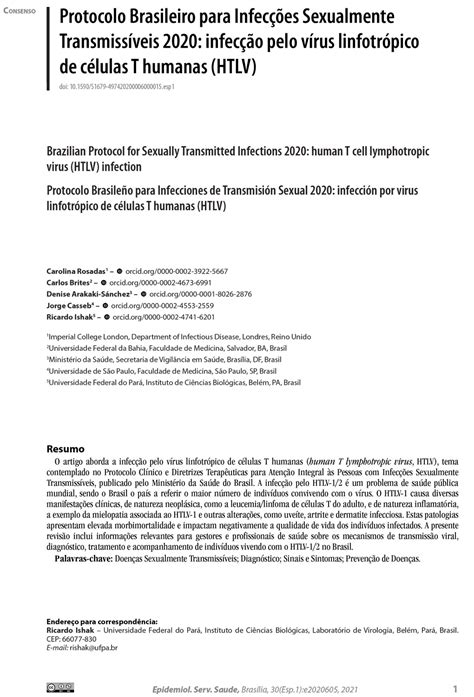 Protocolo Brasileiro Para Infecções Sexualmente Transmissíveis 2020