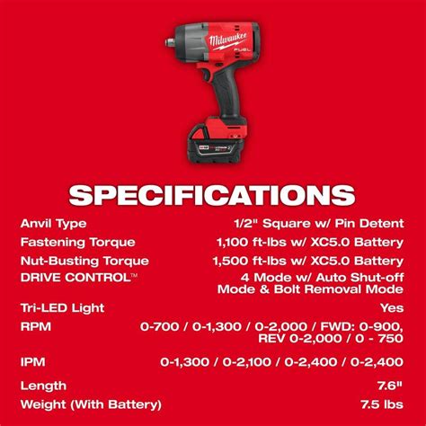 Milwaukee M18 FUEL 1 2 In High Torque Impact Wrench With Friction Ring