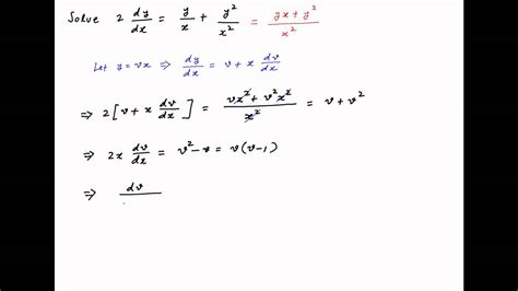 Solve The Differential Equation 2 Dy Dx Y X Square Y X Youtube