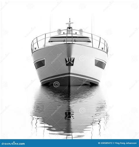 Front View Of Modern Luxury Yacht Its Cutting Edge Design Exuding