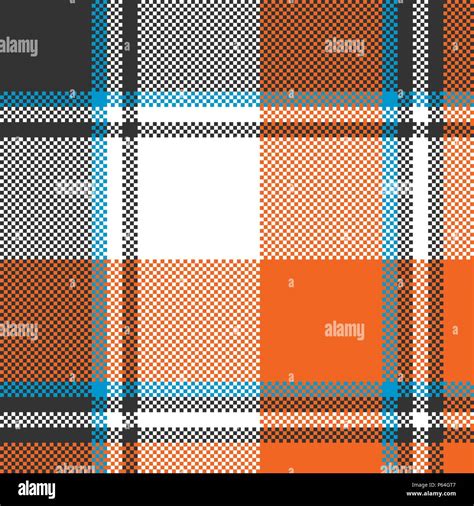 Orange Check Plaid Seamless Fabric Texture Vector Illustration Stock