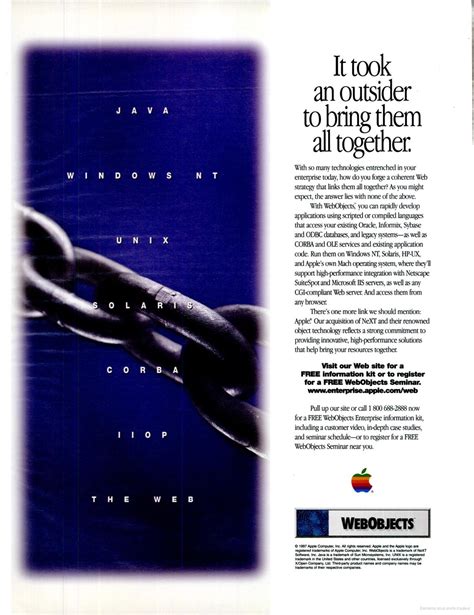 Publicité Webobjects Les Trésors De Laventure Apple