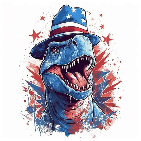 Premium AI Image A Close Up Of A Dinosaur Wearing A Hat And A Tie