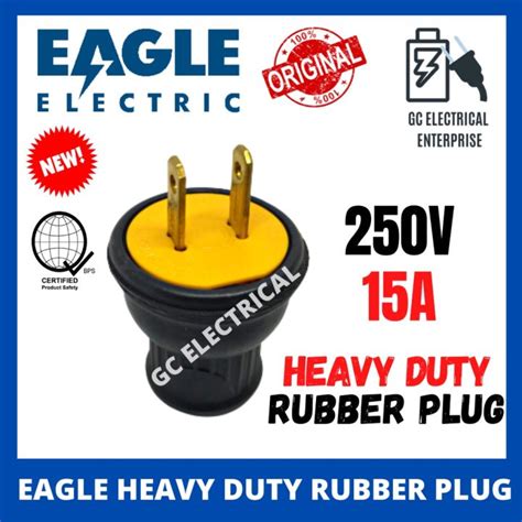 Eagle Heavy Duty Rubber Plug 250V 15A Outlet Socket Lazada PH