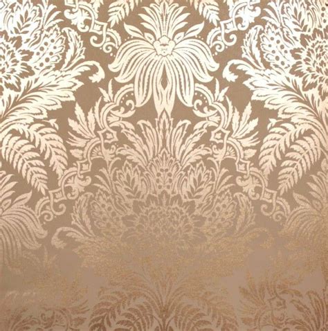 Crown Signature Damask Rose Gold Foil Metallic Wallpaper Home In 2019