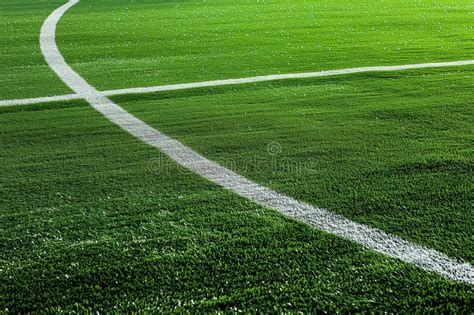 AI Generated Illustration of a Soccer Field Lines Painted on Grass Outside Stadium Stock Photo ...