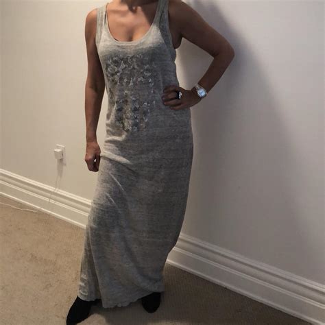 Zadig Voltaire Grey Sleeveless Maxi Skull Dress Depop