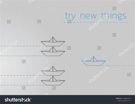 Try New Things Concept Illustration Folded Stock Vector Royalty Free