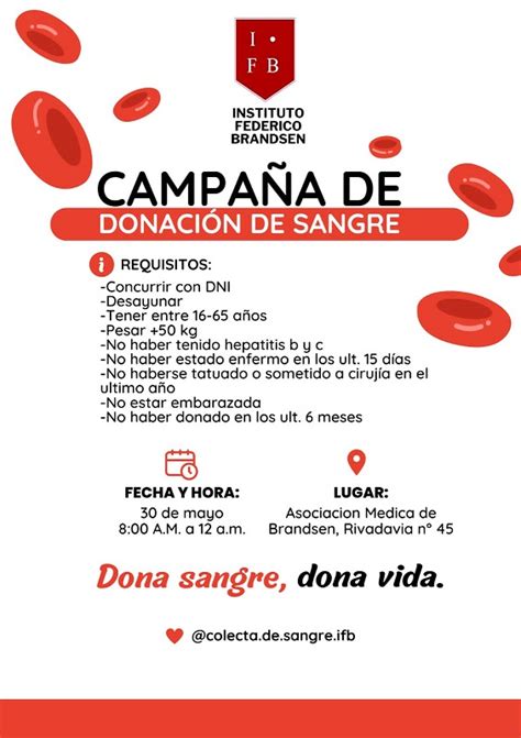 El Pr Ximo De Mayo Se Realizar La Primera Colecta Anual De Sangre