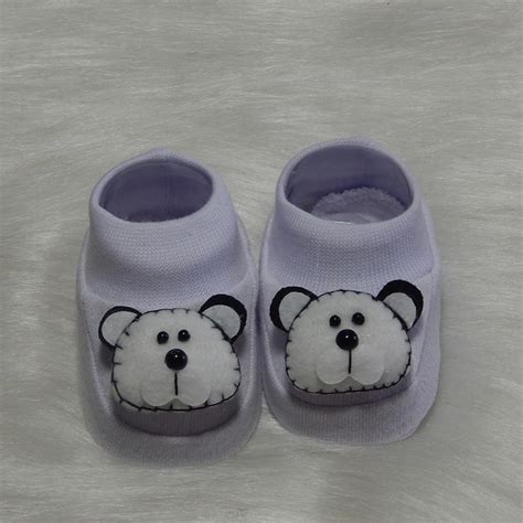 Sapatinho Beb E Infantil Tipo Pantufa Meia Tema De Urso Shopee Brasil