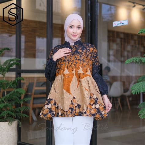 Jual SENDANG BATIK Baju Batik Wanita Modern Atasan Blouse Kerja Kantor