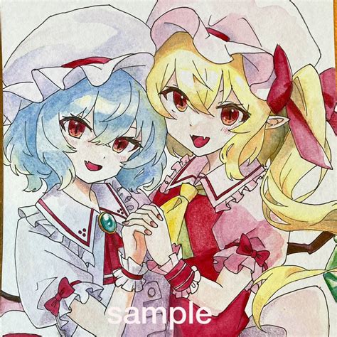 【未使用】同人手描きイラスト 色紙 東方project スカーレット姉妹の落札情報詳細 ヤフオク落札価格検索 オークフリー