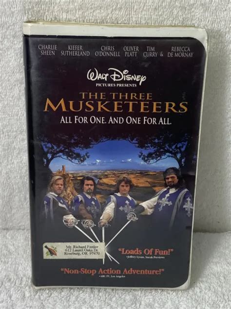 The Three Musketeers Vhs Charlie Sheen Kiefer Sutherland