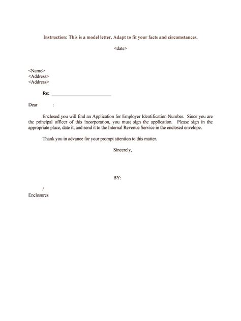 Enclosed You Will Find An Application For Employer Identification Number Form Fill Out And