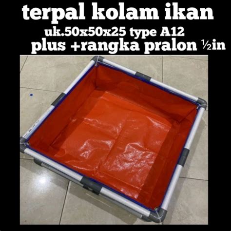 TERPAL KOLAM IKAN MINI FULL SET RANGKA UK 50cmx50cmx25cm Type A12