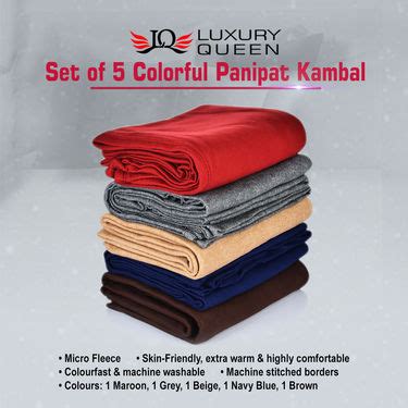 Buy Set Of 5 Colorful Panipat Kambal Online At Best Price In India On