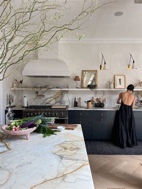 How Athena Calderone Created Her Marble Floating Kitchen Shelf