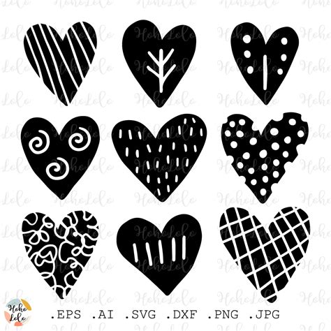 Heart Svg, Heart Silhouette, Heart Cricut, Stencil Templates - Inspire Uplift