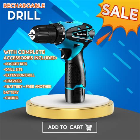 12v Cordless Drill Driver 12v Lithium Battery Rechargeable Hand Dril