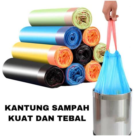 Kantong Plastik Sampah Dengan Tali Pegangan Kantong Anti Kotor Plastik