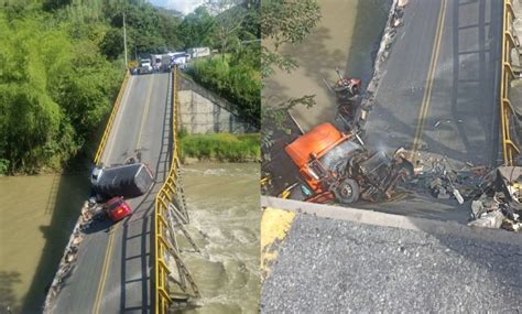 Se Cayó Puente Que Une A Quindío Con El Valle Del Cauca Infobae